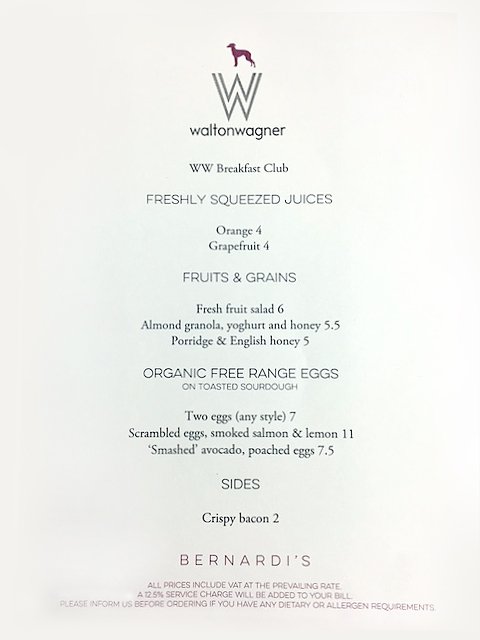waltonwagner Breakfast Club menu